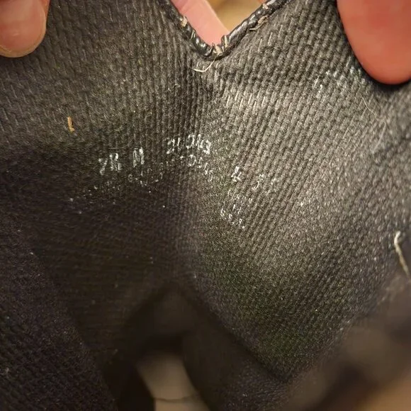 Vintage Durango Black Leather Slouch Cowboy Boots Metal Toe 7M Western Grunge - Picture 9 of 9